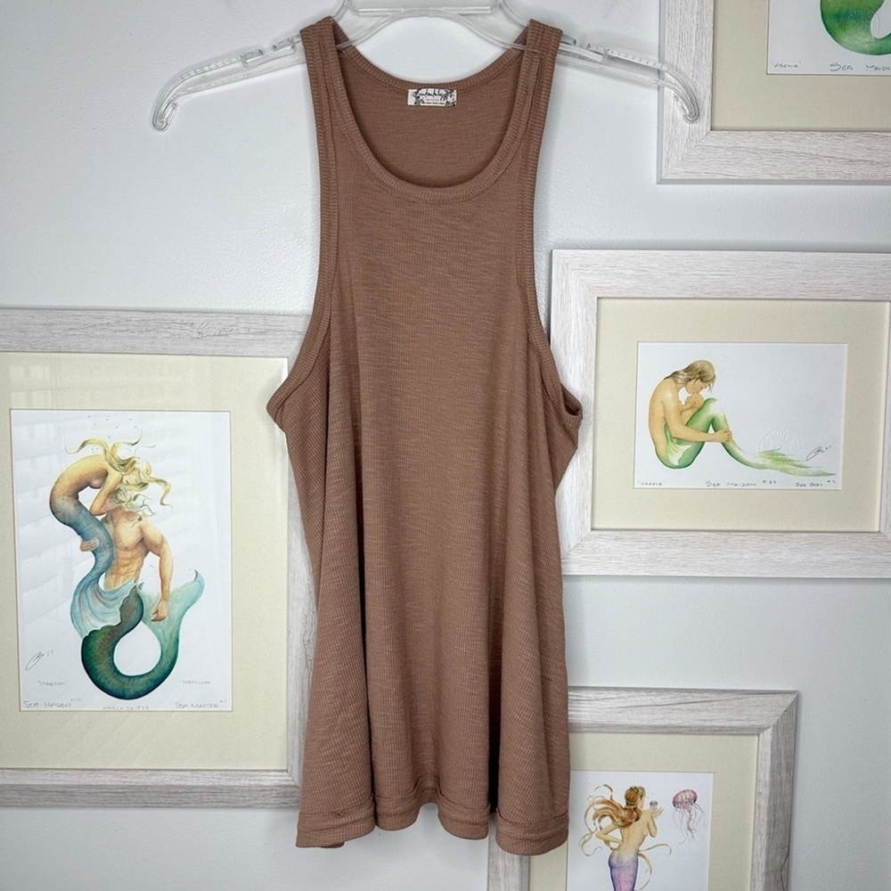 Free People Intimately Free Brown Ribbed Tank Top Women’s Size Extra Small